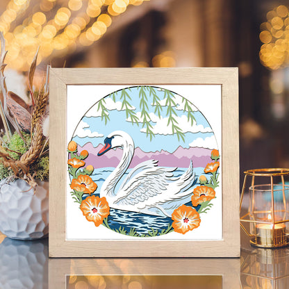 Swan & Flowers – 3D Shadow Box SVG File for Cricut & Silhouette