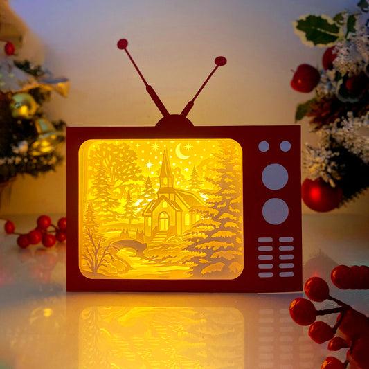 Christmas In The Forest – 3D Television Box File - Cricut File - VEKTOR KRAFT