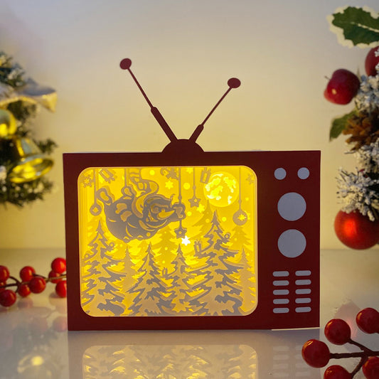 Christmas Snowman – 3D Television Box File - Cricut File - VEKTOR KRAFT