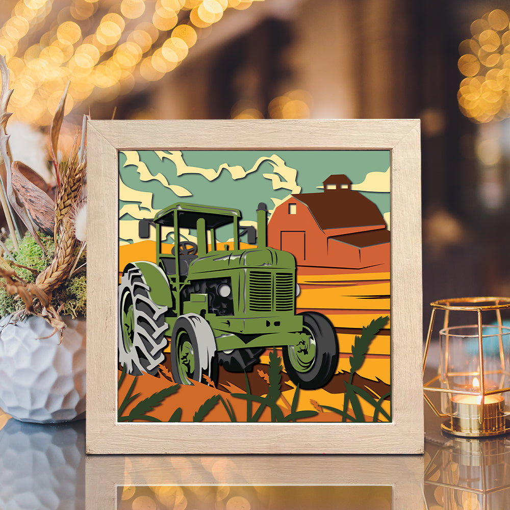 Tractor – 3D Shadow Box SVG File for Cricut & Silhouette