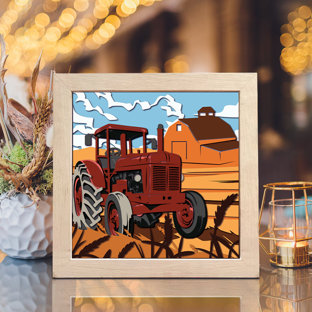Tractor – 3D Shadow Box SVG File for Cricut & Silhouette