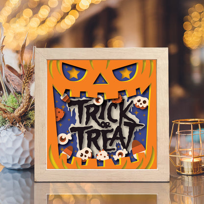 Trick Or Treat 1 – 3D Halloween Paper Cut Shadow Box File - Cricut File - (8x8 inches) - VEKTOR KRAFT