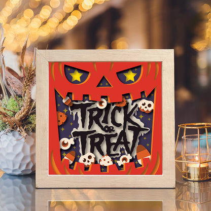Trick Or Treat 1 – 3D Halloween Paper Cut Shadow Box File - Cricut File - (8x8 inches) - VEKTOR KRAFT