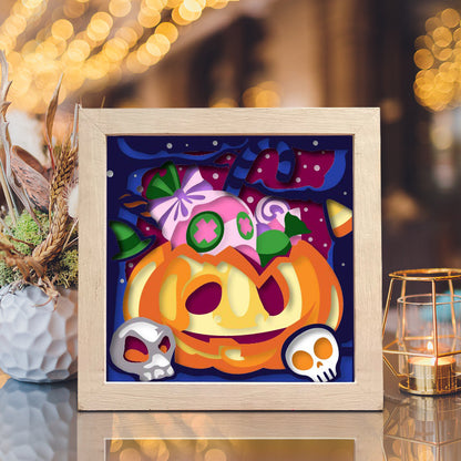 Trick Or Treat 5 – 3D Shadow Box SVG File for Cricut & Silhouette