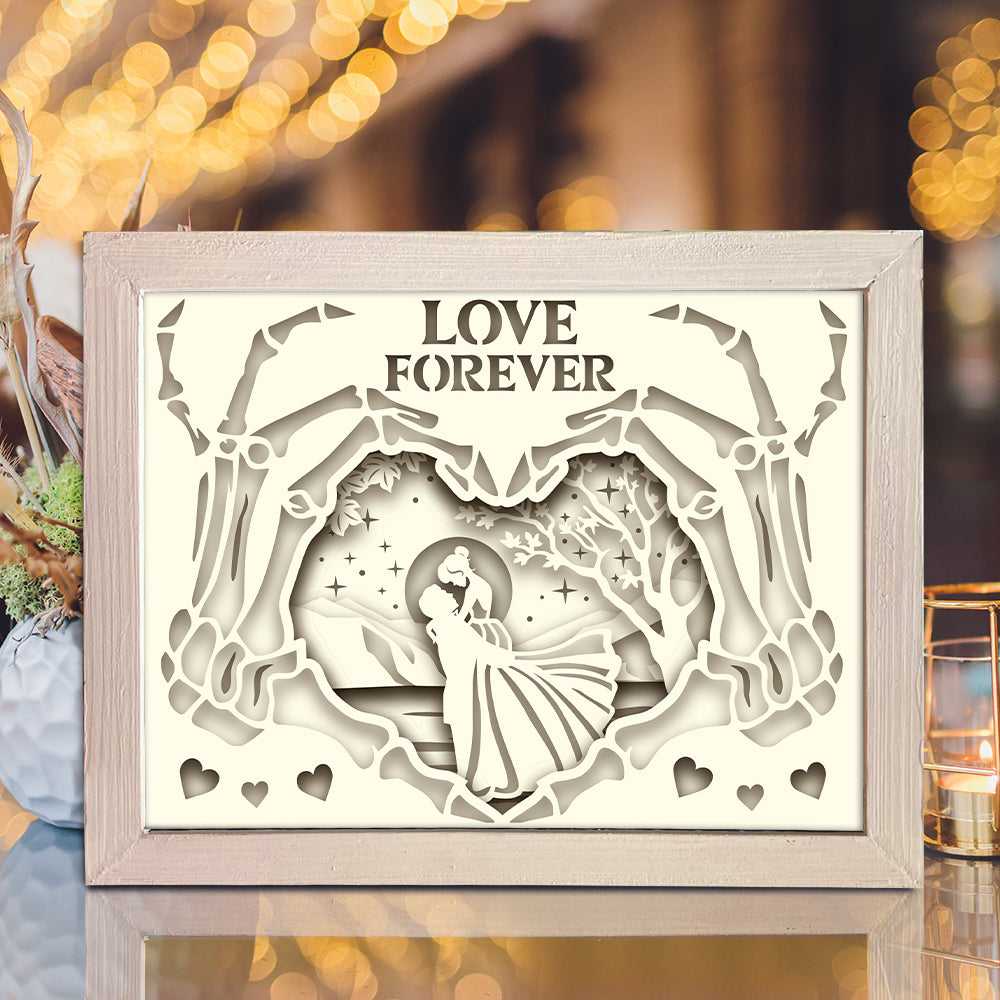 Love Forever – 3D Valentine Paper Cut Shadow Box File - Cricut File - (8x10 inches) - VEKTOR KRAFT