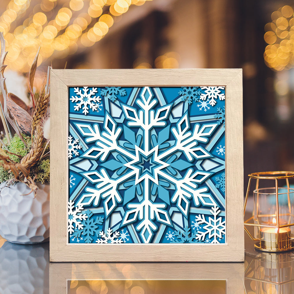 Snowflake – 3D Christmas Paper Cut Shadow Box File - Cricut File - (8x8 inches) - VEKTOR KRAFT