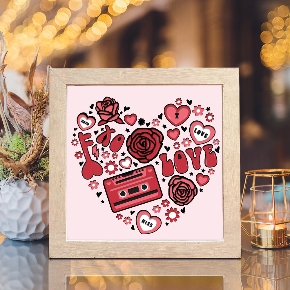 Valentine's Day – 3D Shadow Box SVG File for Cricut & Silhouette