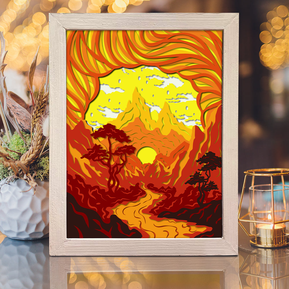 Valley – 3D Shadow Box SVG File for Cricut & Silhouette