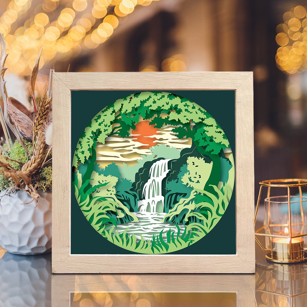 Waterfall 3 – 3D Shadow Box SVG File for Cricut & Silhouette