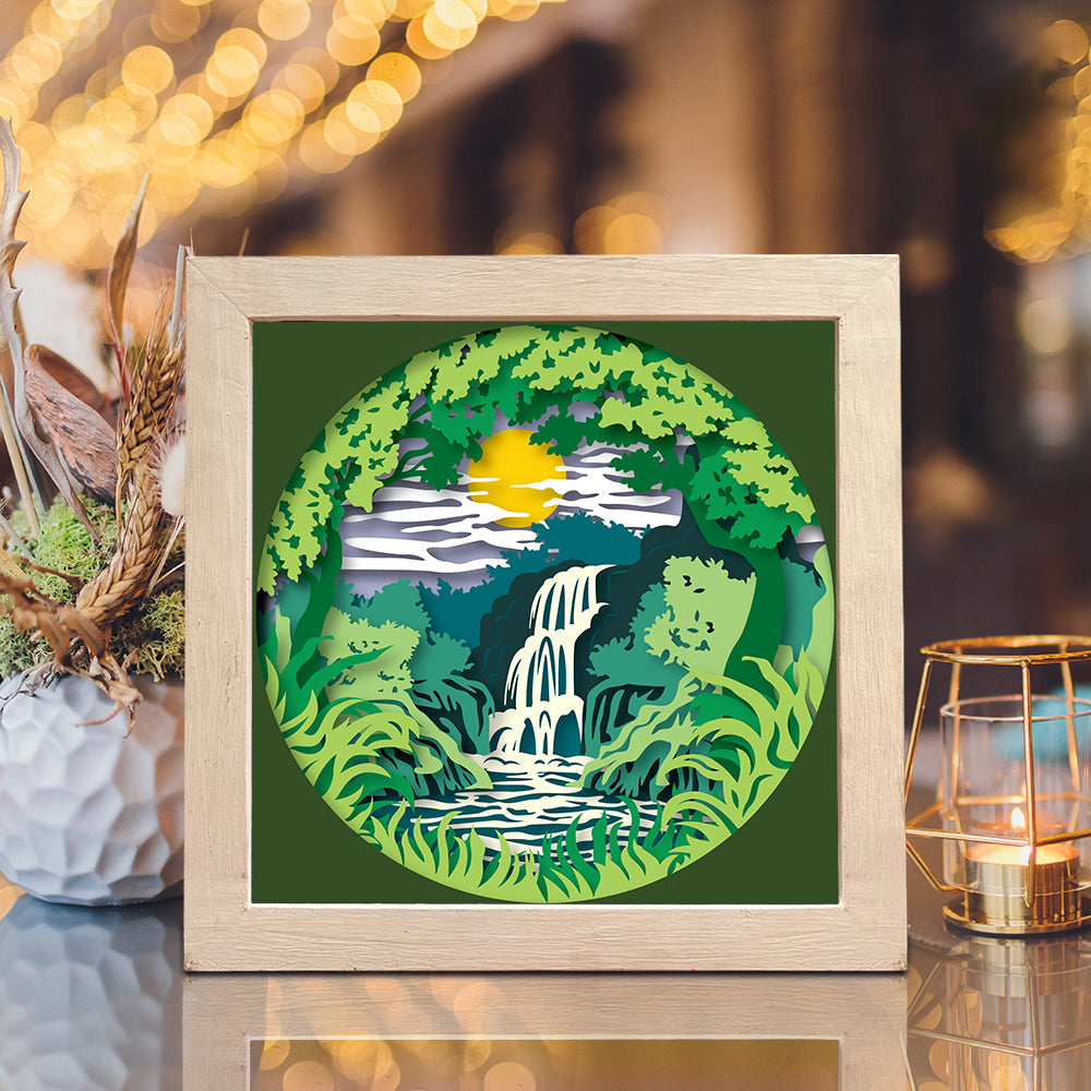 Waterfall 3 – 3D Shadow Box SVG File for Cricut & Silhouette