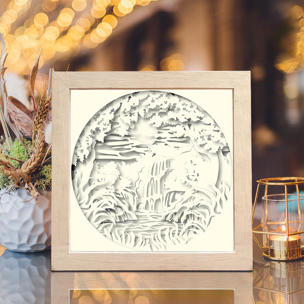Waterfall 3 – 3D Shadow Box SVG File for Cricut & Silhouette