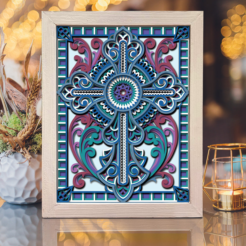 Cross Mandala – 3D Shadow Box SVG File for Cricut & Silhouette