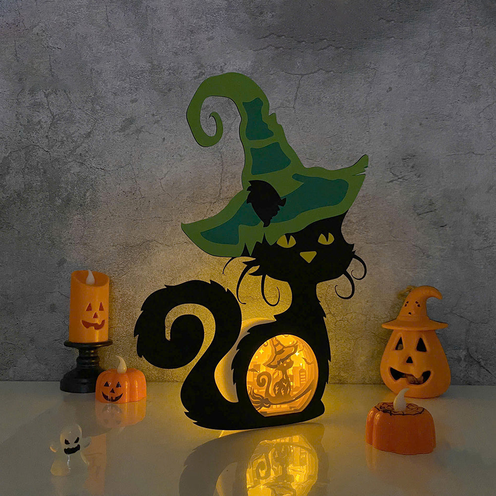 Witch Cat – 3D Box SVG File for Cricut & Silhouette