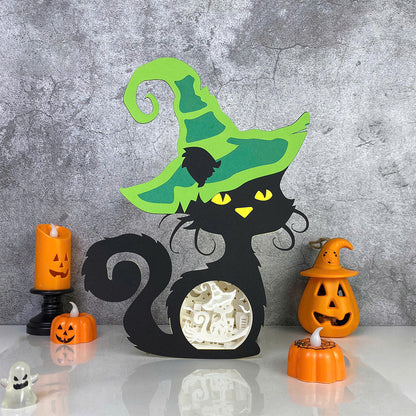 Witch Cat – 3D Box SVG File for Cricut & Silhouette