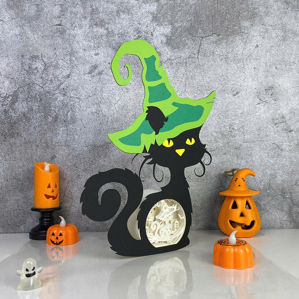 Witch Cat – 3D Box SVG File for Cricut & Silhouette
