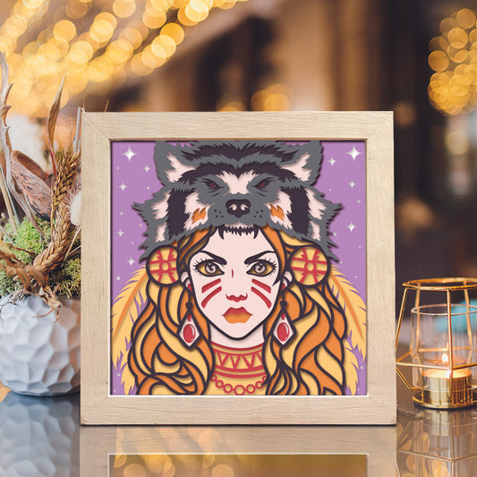 Wolf Girl – 3D Shadow Box SVG File for Cricut & Silhouette