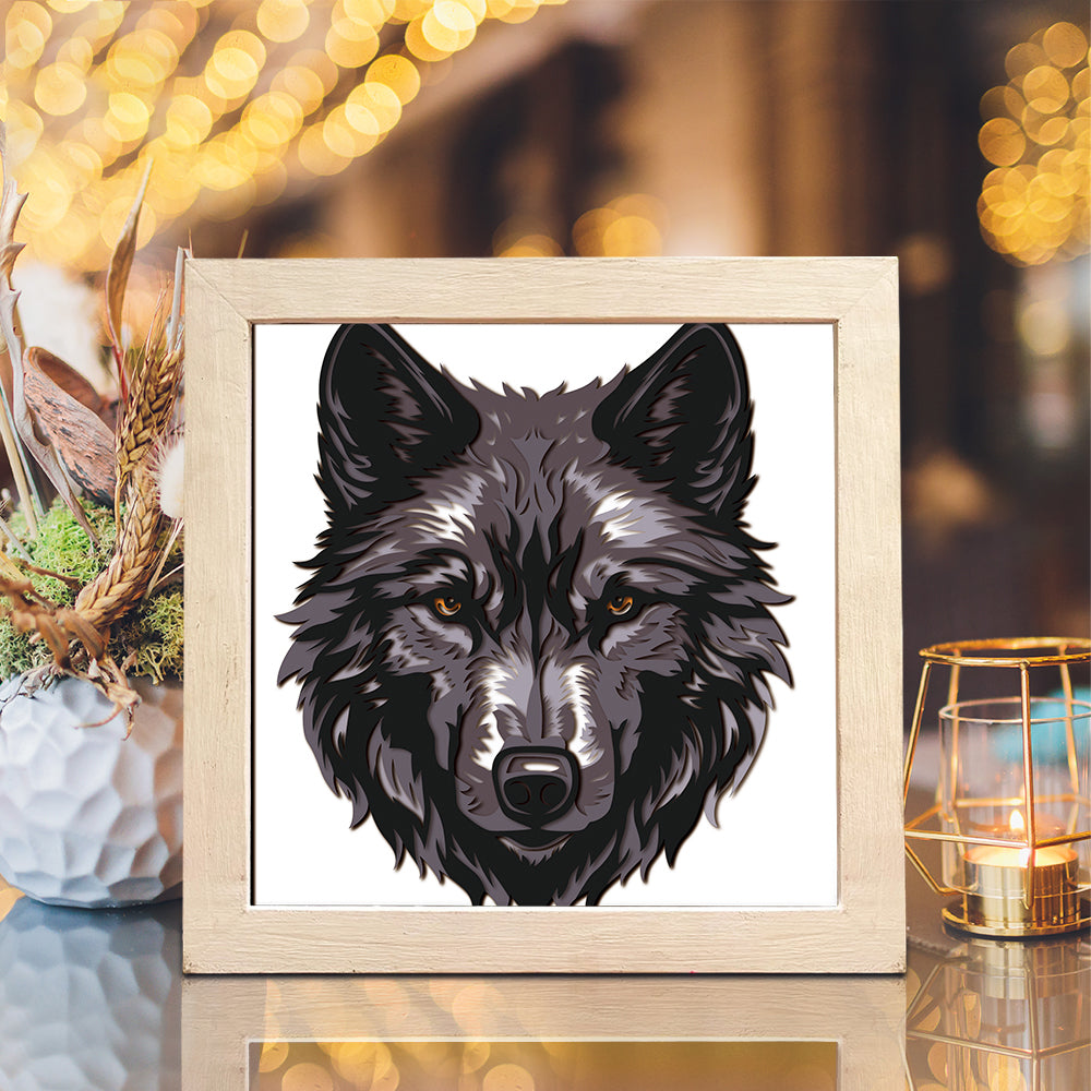 Wolf Portrait – 3D Shadow Box SVG File for Cricut & Silhouette