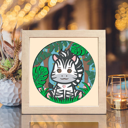 Zebra Jungle – 3D Shadow Box SVG File for Cricut & Silhouette