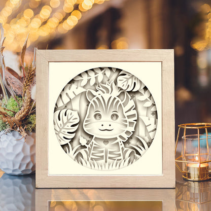 Zebra Jungle – 3D Shadow Box SVG File for Cricut & Silhouette