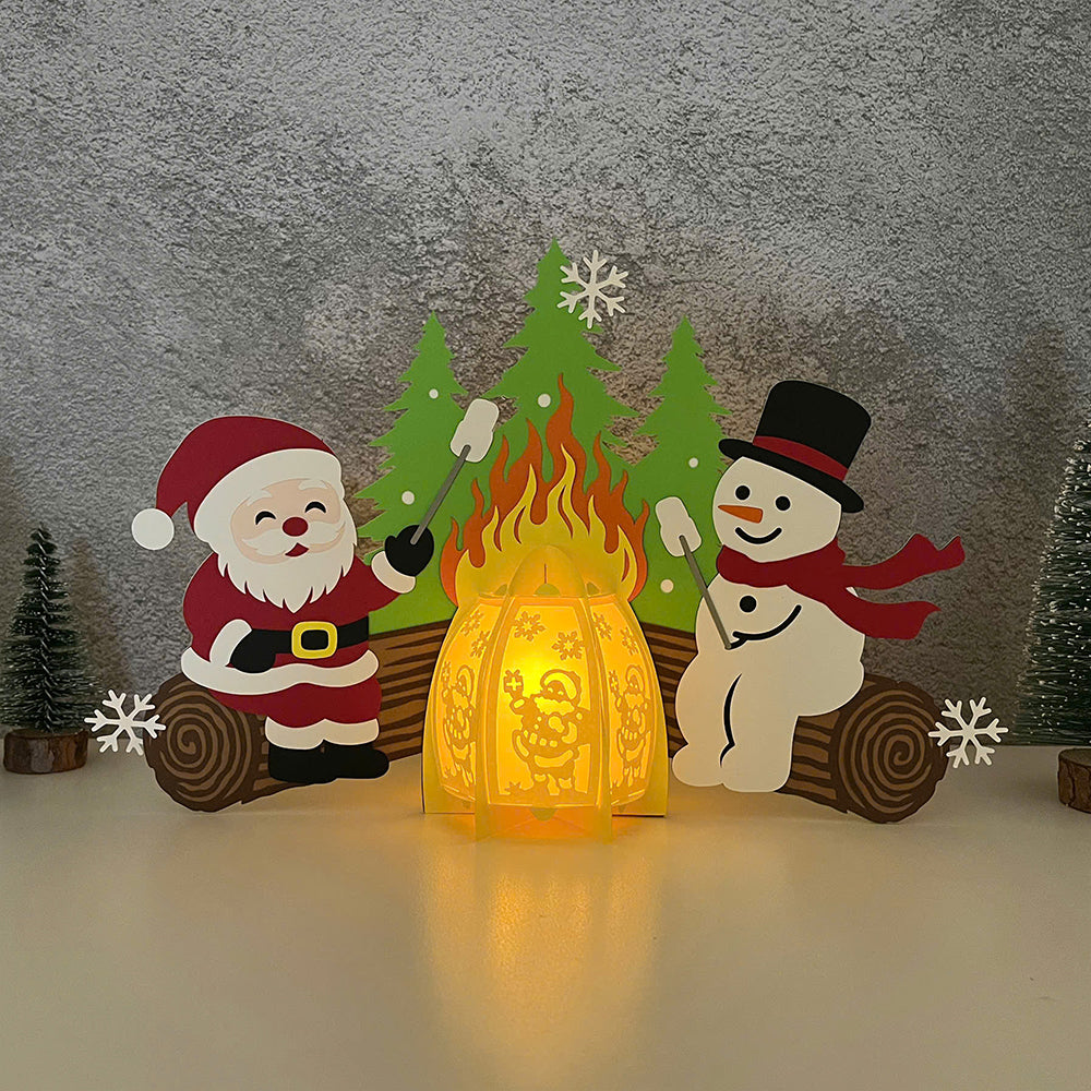 Christmas Campfire 2 – 3D Lantern SVG File for Cricut & Silhouette