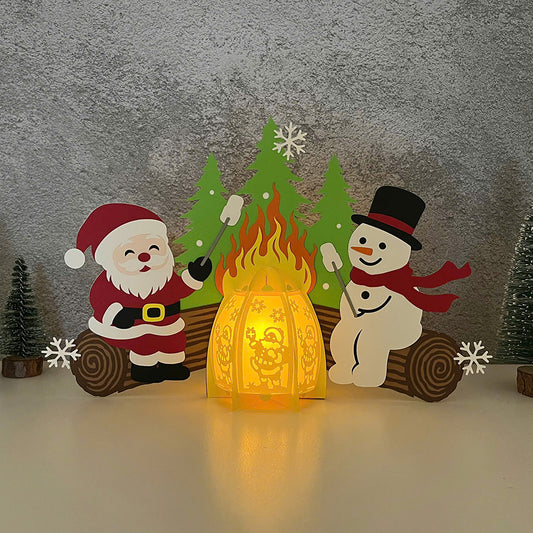Christmas Campfire 2 - 3D Christmas Lantern File - Cricut File  - VEKTOR KRAFT