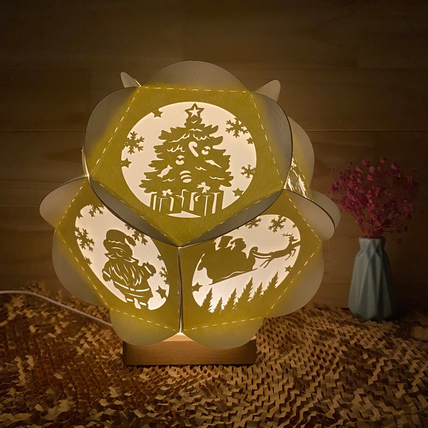 Merry Chrismas – 3D Lantern SVG File for Cricut & Silhouette
