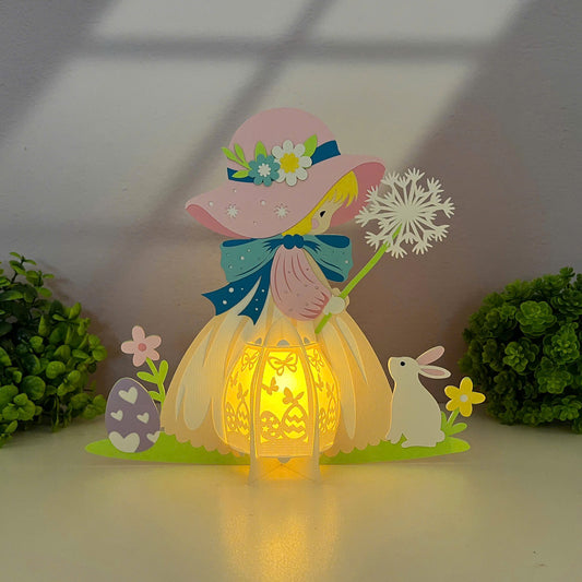Easter Girls - 3D Easter Paper Cut Lantern File - Cricut File - VEKTOR KRAFT