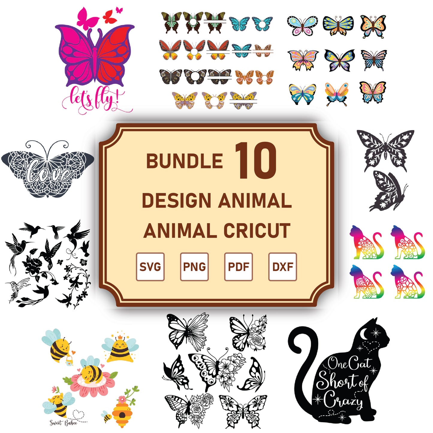 Cricut Bundle Animal 1 – 3D Lightbox SVG File for Cricut & Silhouette