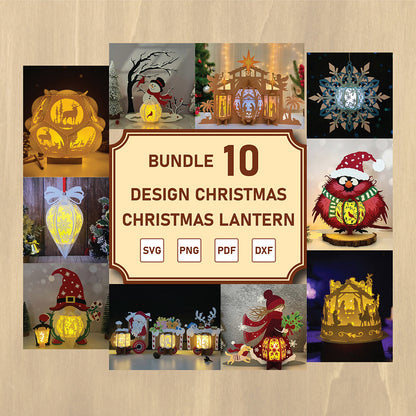 Lantern Christmas Bundle - 3D Christmas Lantern File - Cricut File  - VEKTOR KRAFT