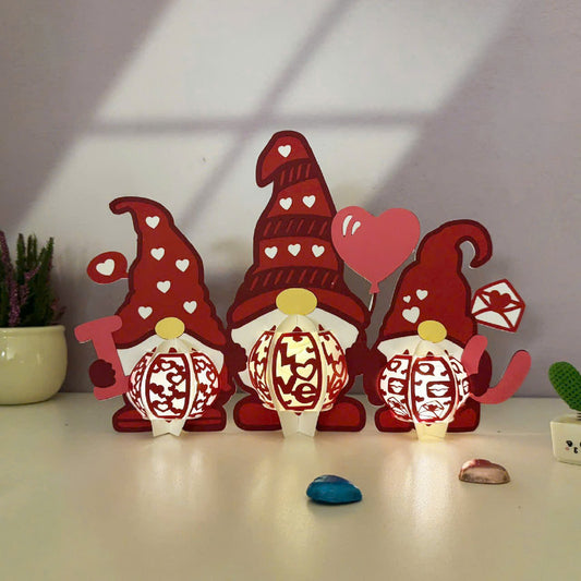 Gnome Valentine - 3D Valentine Paper Lantern File  - Cricut File  - VEKTOR KRAFT
