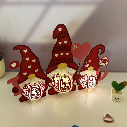Gnome Valentine - 3D Valentine Paper Lantern File  - Cricut File  - VEKTOR KRAFT
