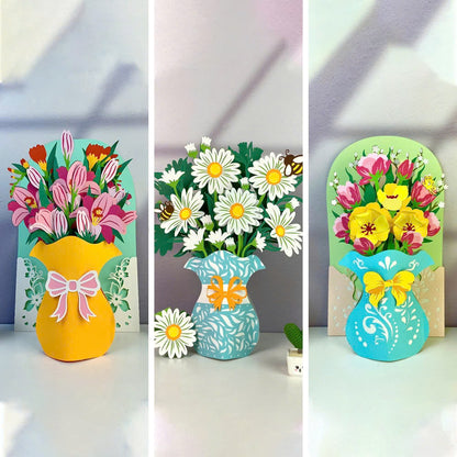 Pack 3 Flower Card – 3D Pop-Up Card SVG File for Cricut & Silhouette